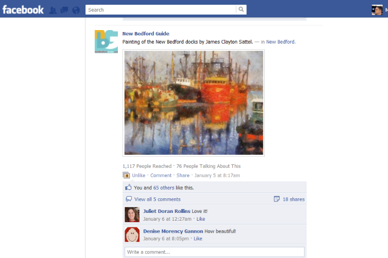 Example Art on New Bedford Guide's Facebook