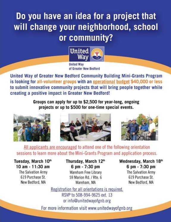 MiniGrants Program looking for allvolunteer groups to submit innovative community projects