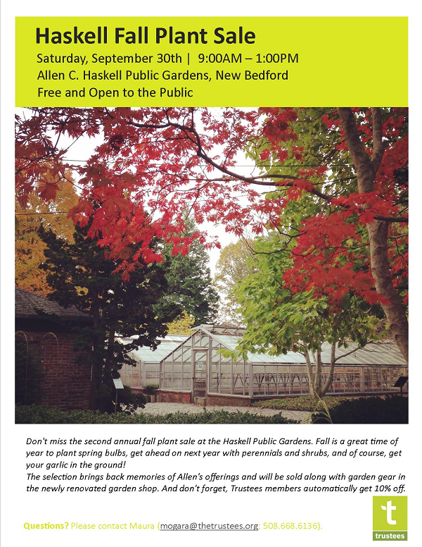 Allen C. Haskell Public gardens to host Fall Plant Sale on Sep. 30