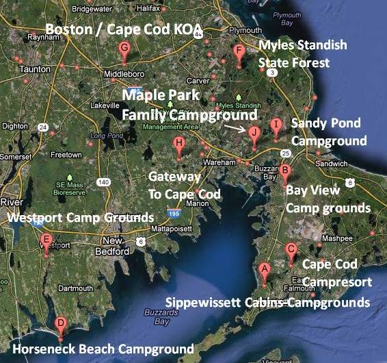 Popular South Coast Massachusetts Camp Ground Locations